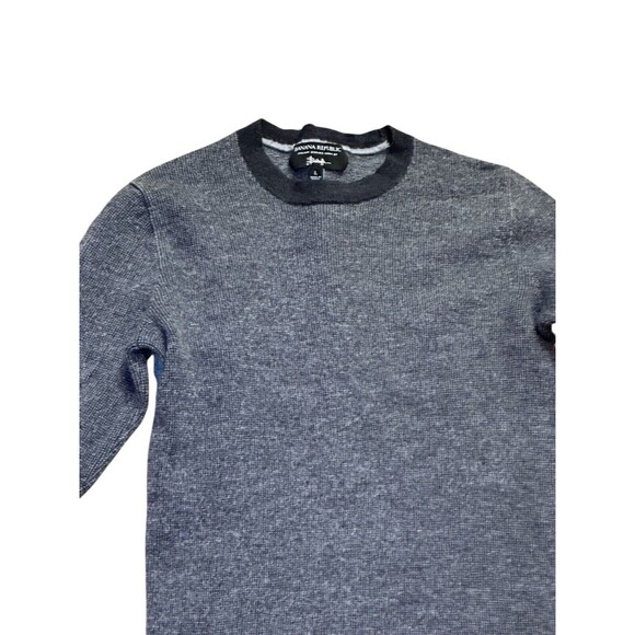 Banana Republic Italian fine Marino yarn by Baruffa sweater gray small pullover - Picture 2 of 11